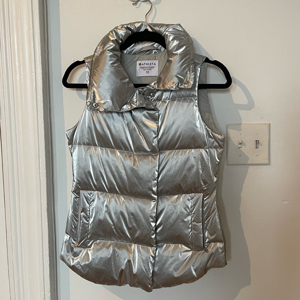 Athleta women’s metallic downtown vest size XXS